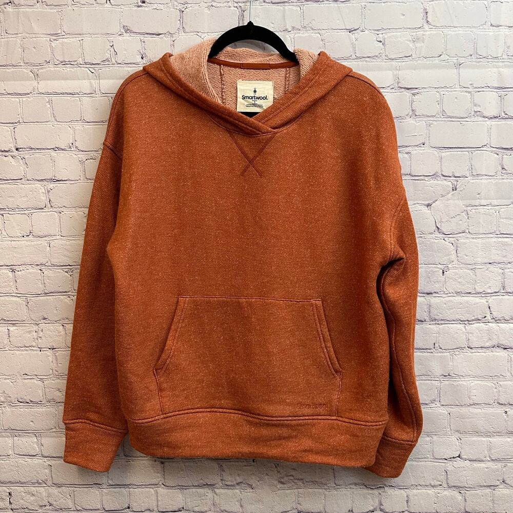 Smartwool Rust Orange Merino Wool Pullover Hoodie Women's Size Small